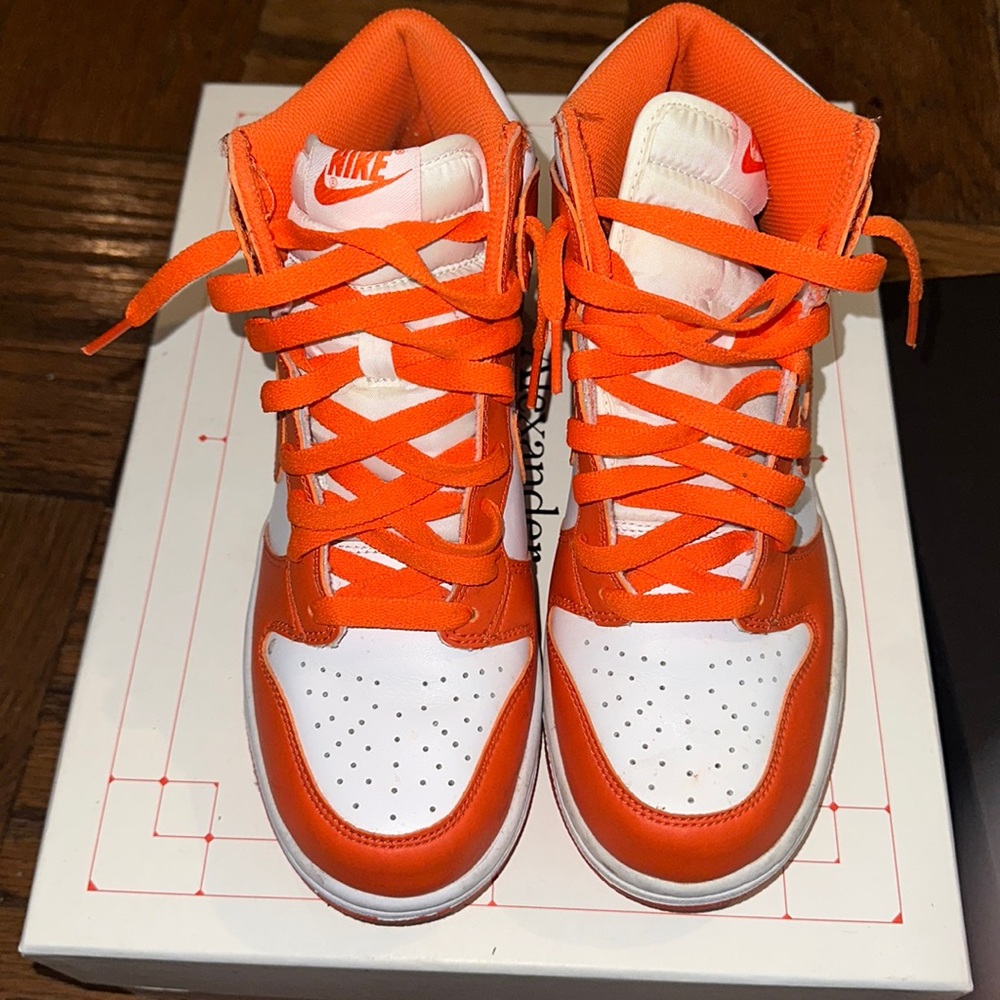 Nike dunks high Syracuse orange and white